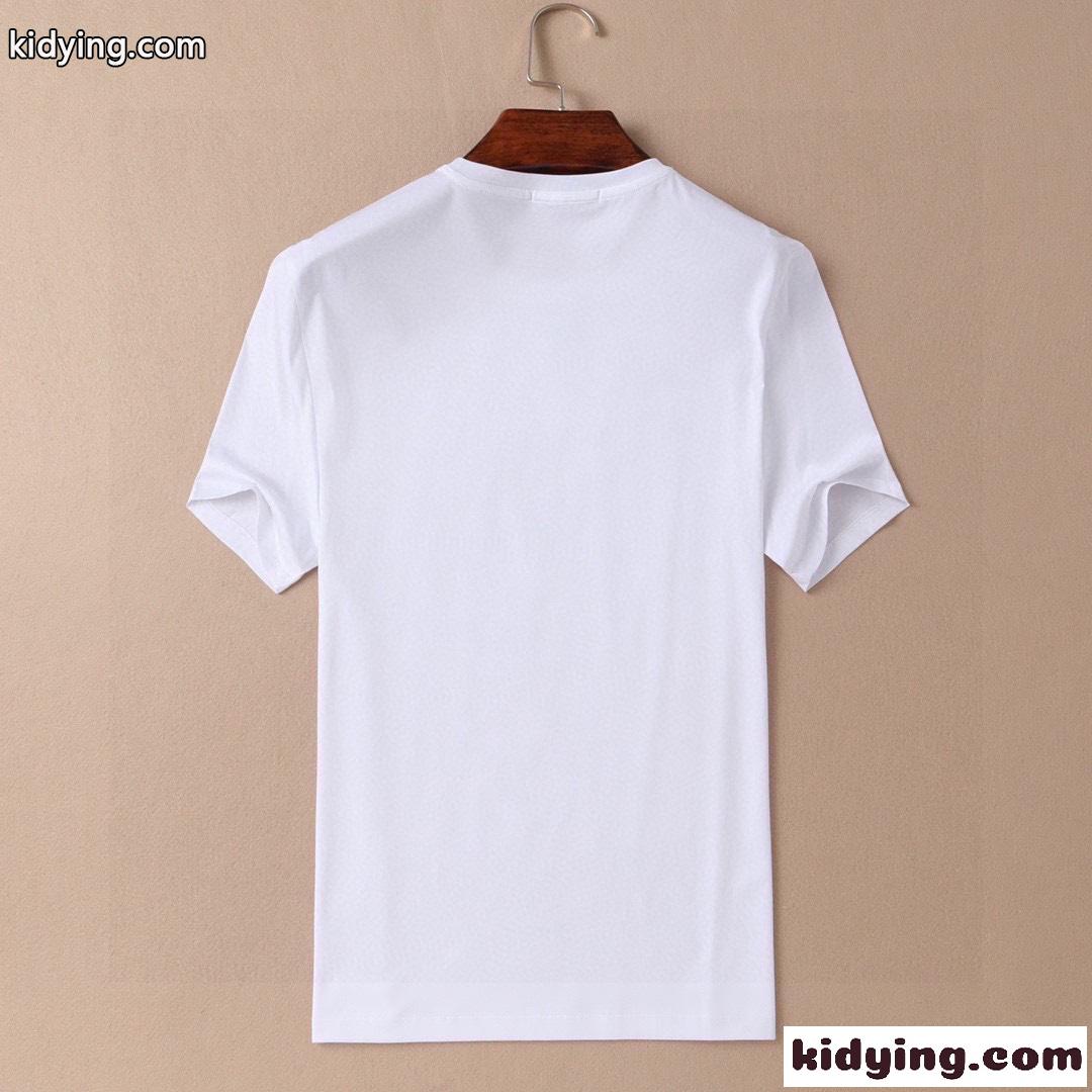 春夏 定番 柔らかい 快適 トップス ヴェルサーチェ 半袖Tシャツ コピー シンプル カジュアル ロゴ クルーネック-1
