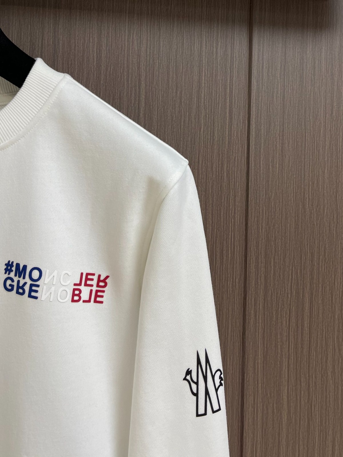 カジュアル ロゴ入り コットン スウェットシャツ モンクレール Tシャツ コピー ホワイト-2