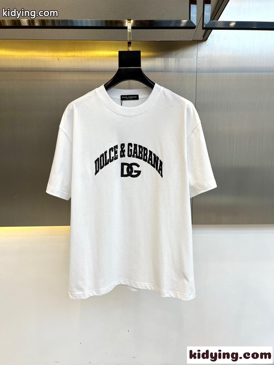 ベーシック ロゴ ドルチェ&ガッバーナ 半袖Tシャツ コピー コットンTシャツ クルーネック ホワイト-0