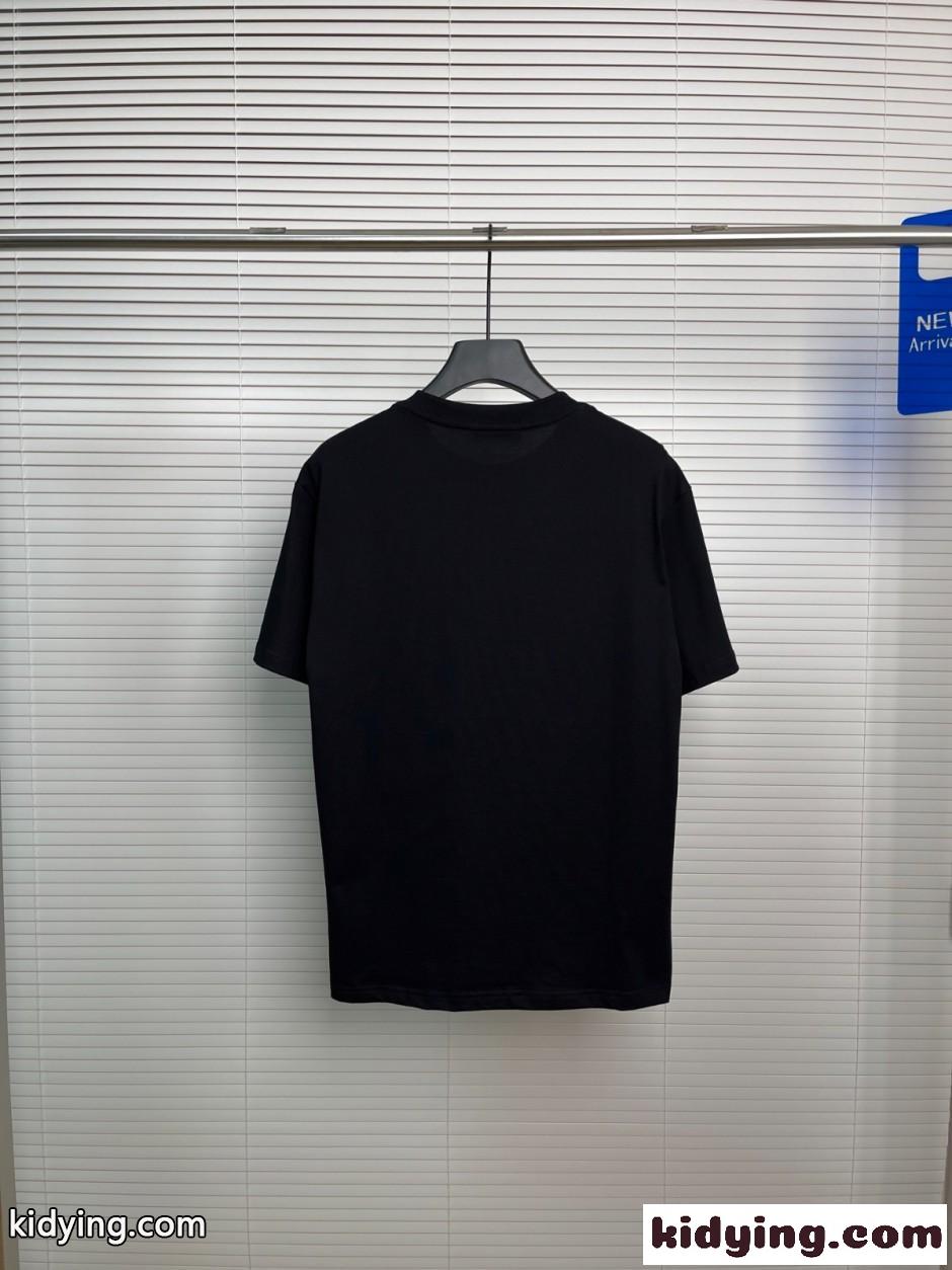 エンブロイダリー コットン 半袖Tシャツ ケンゾー Tシャツ コピー ブラック-4