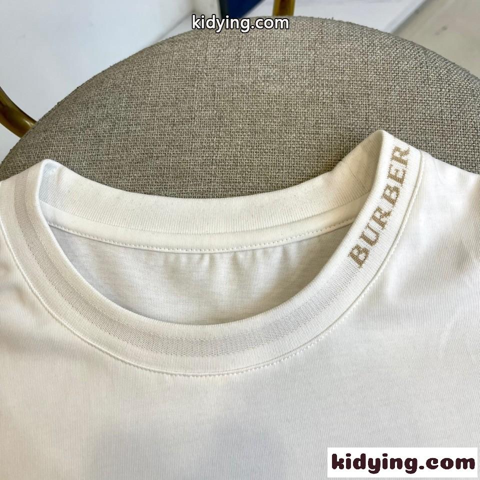 シンプル 上品 合わせやすい 長袖Tシャツ バーバリー Tシャツ 偽物 コットン ホワイト-2
