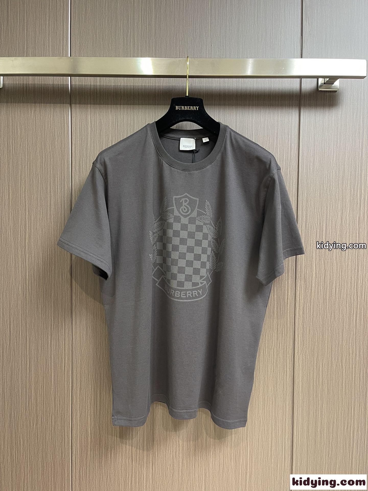 チェッカークレスト コットンTシャツ バーバリー Tシャツ コピー クルーネック 半袖-1