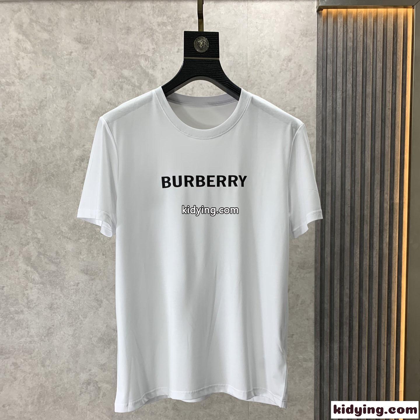 ベーシック ロゴ クルーネック 半袖 コットンTシャツ バーバリー Tシャツ コピー ホワイト-0