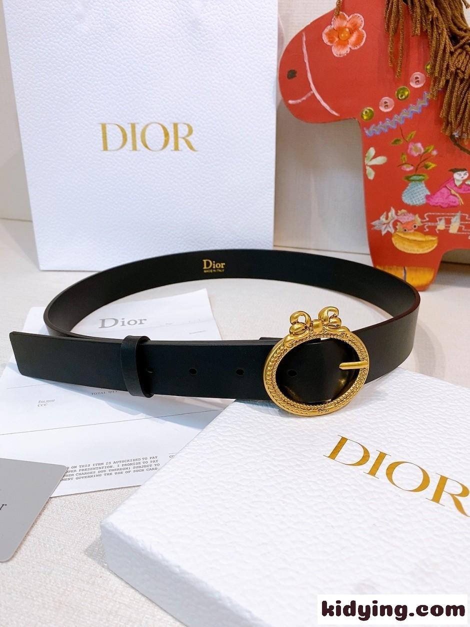 クリスチャン・ディオール Dior Médaillon ベルト コピー 30mm ブラック-1