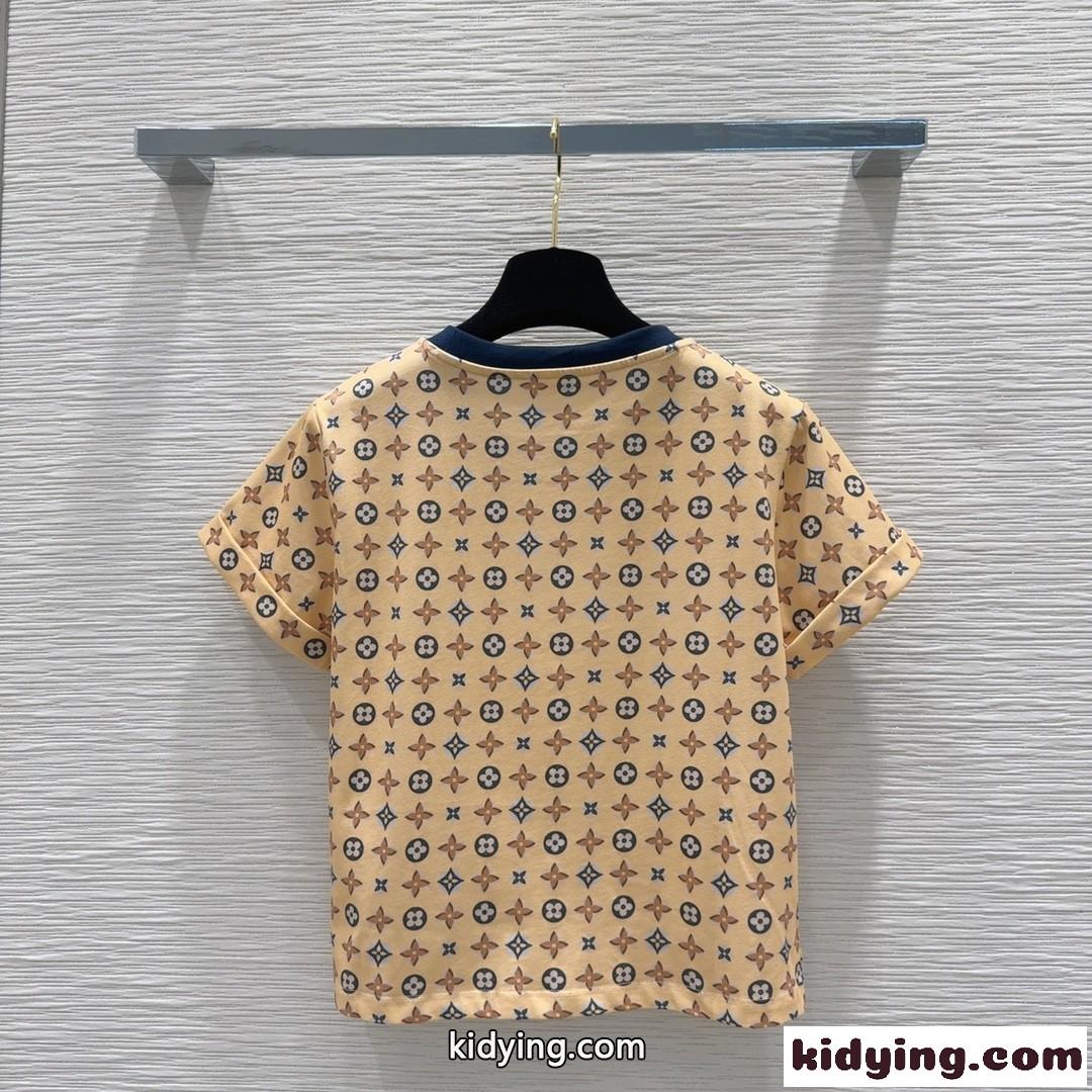 モノグラムカレイドスコープブローチTシャツ ルイヴィトン Tシャツ コピー 半袖 トップス-4