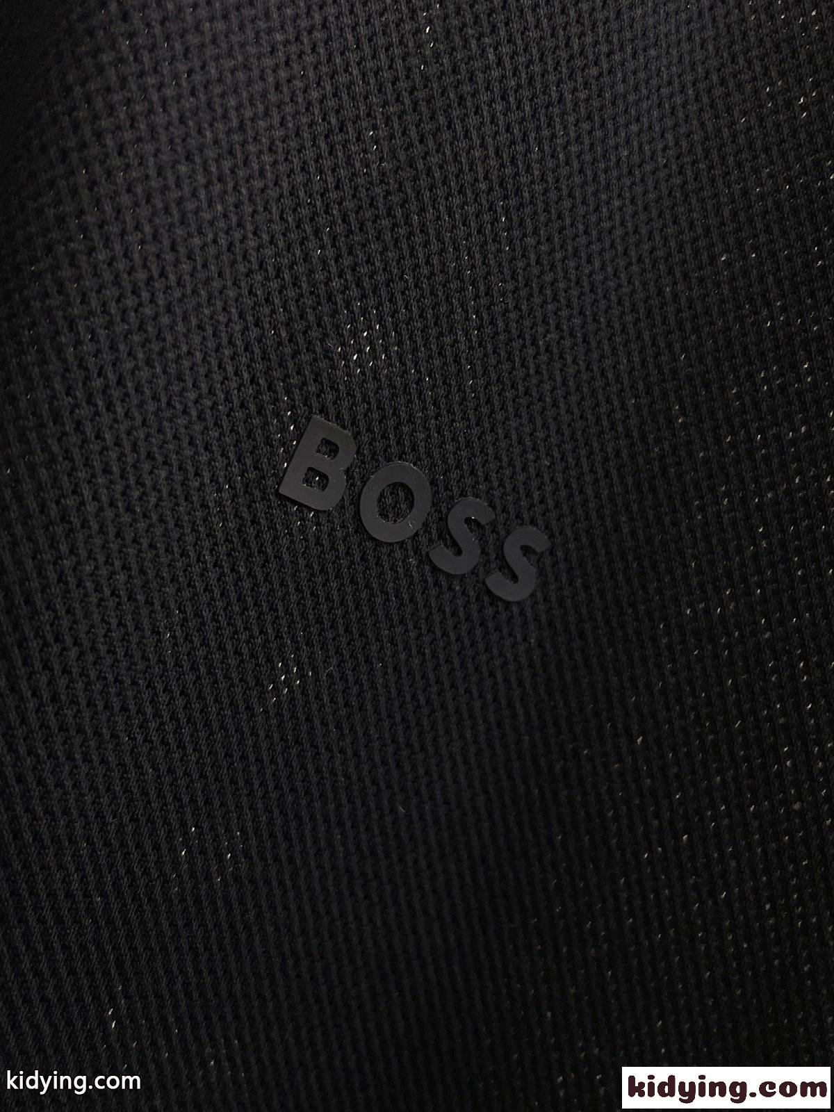 ヒューゴ・ボス Tシャツ コピー クラシック ビジネス 半袖 ポロシャツ ブラック-1