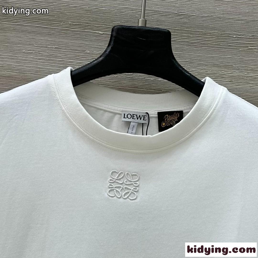 カジュアル 合わせやすい レース Tシャツ ロエベ Tシャツ コピー ホワイト-0