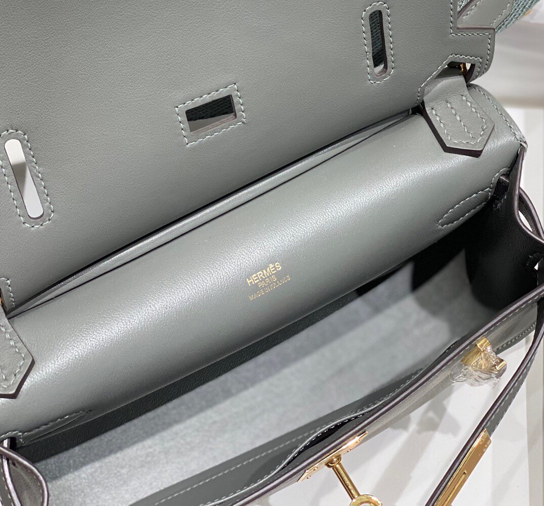 ゴールド金具 エルメス ジプシエール ミニショルダーバッグ スーパーコピー グレー-4