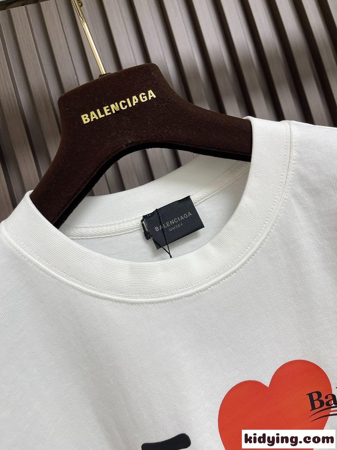 スタイリッシュ ロゴプリント 長袖Tシャツ バレンシアガ Tシャツ 偽物 コットン ホワイト-2