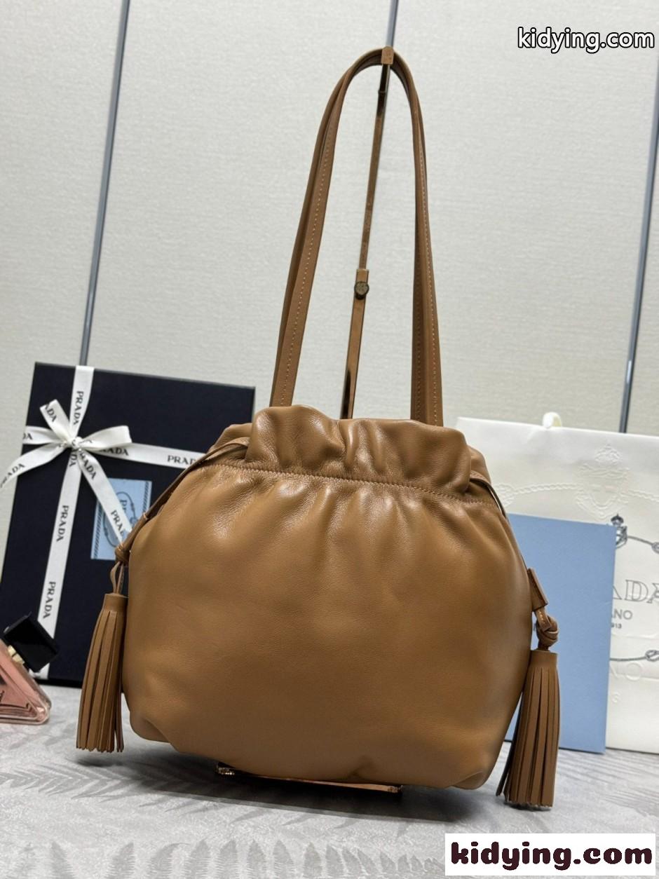 ナッパレザー ショルダーバッグ プラダ スーパーコピー 1BG541 ブラウン-1