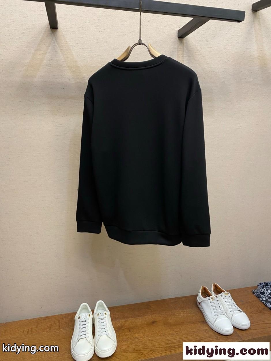 シンプル トリオンフ刺繍 スウェットシャツ セリーヌ Tシャツ 偽物 ブラック-2