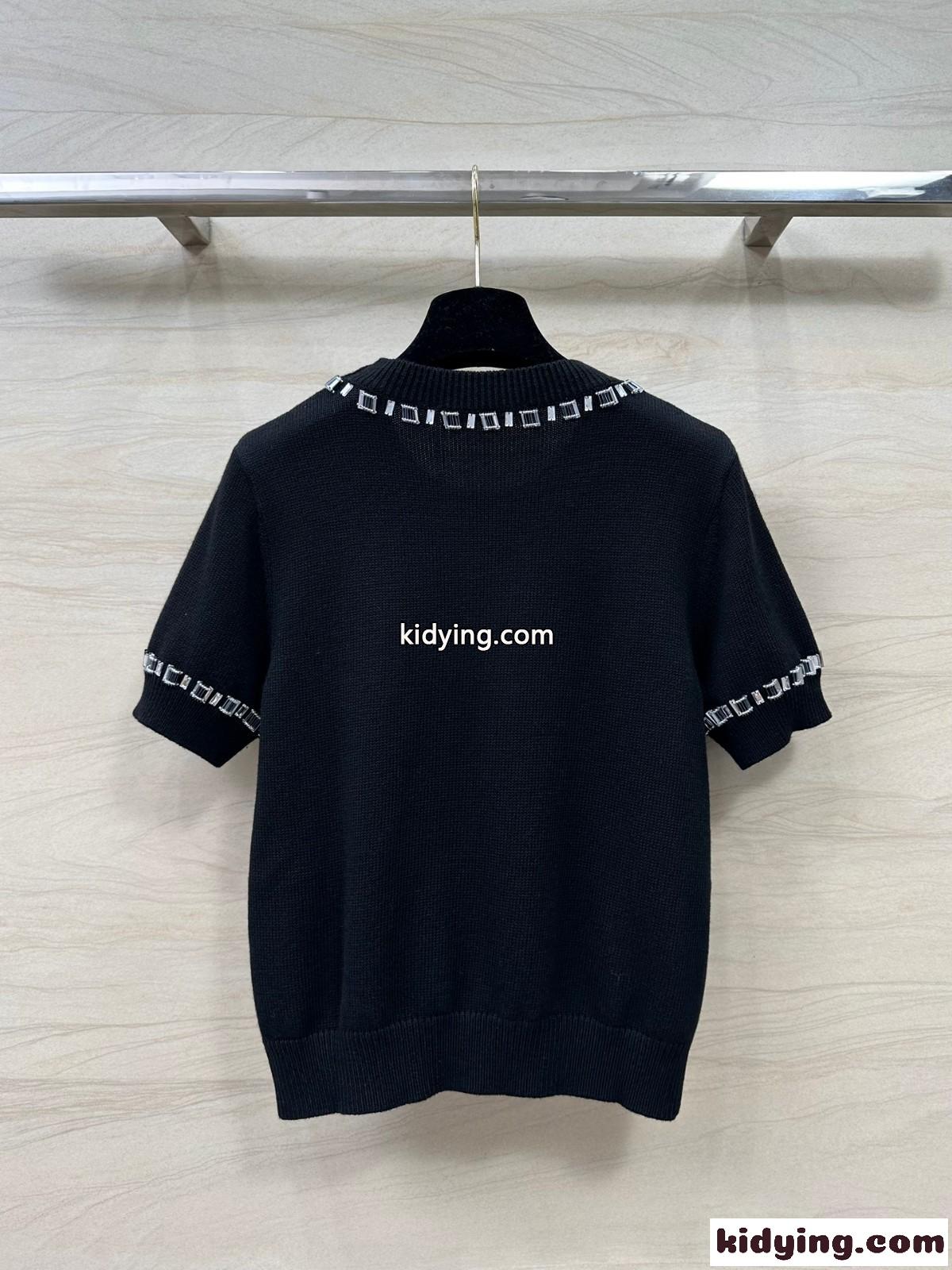ビーズトリムニットトップ ルイ・ヴィトン Tシャツ 偽物 エレガント-4