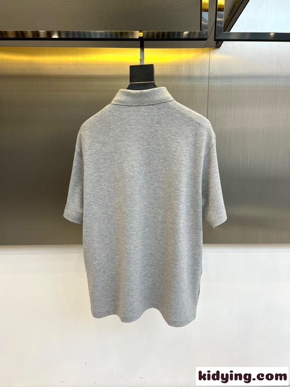 カジュアル 定番 コットン ポロシャツ トムブラウン Tシャツ 偽物 グレー-3