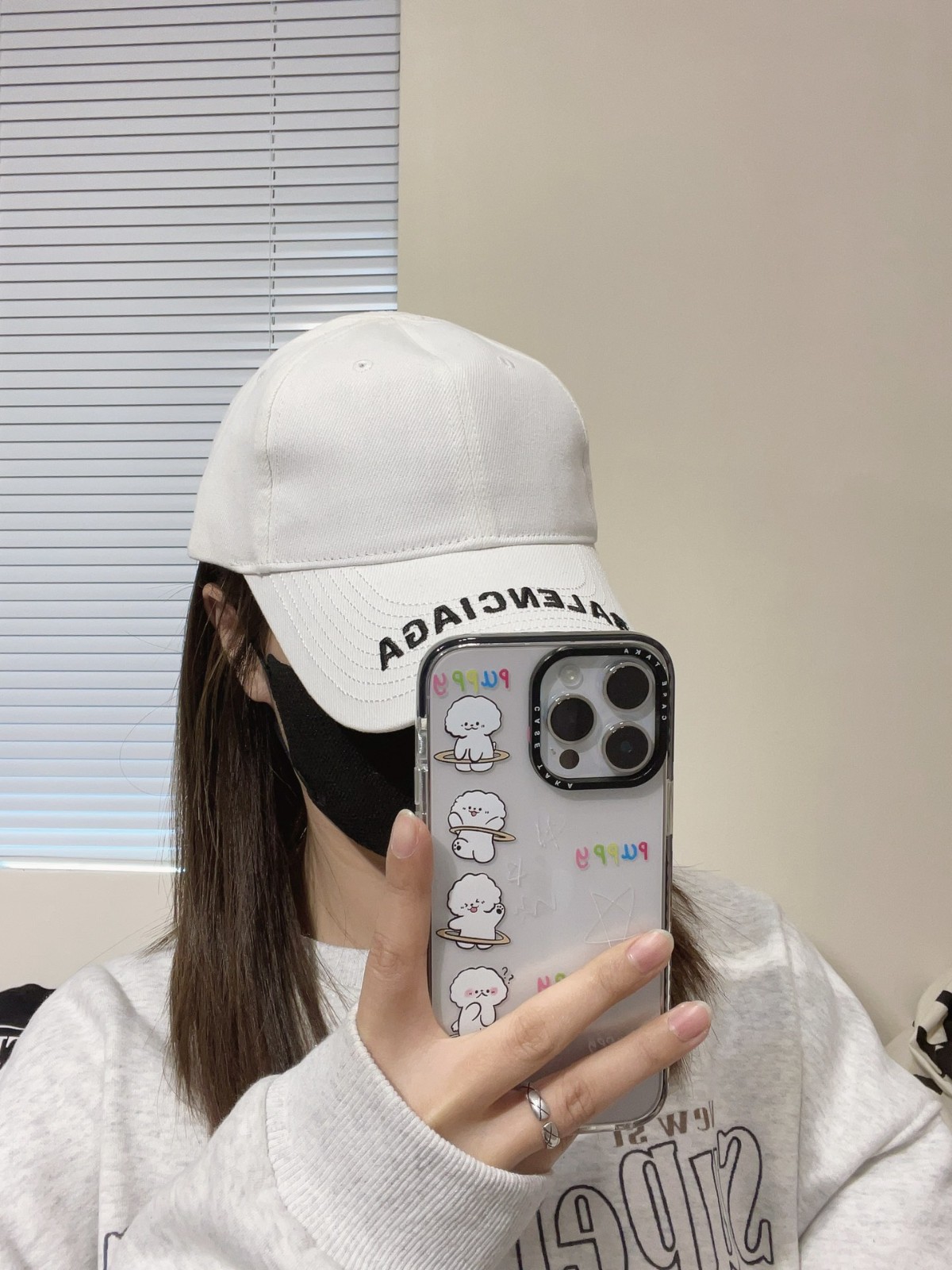 定番 カジュアル ベースボールキャップ バレンシアガ キャップ コピー ホワイト-2