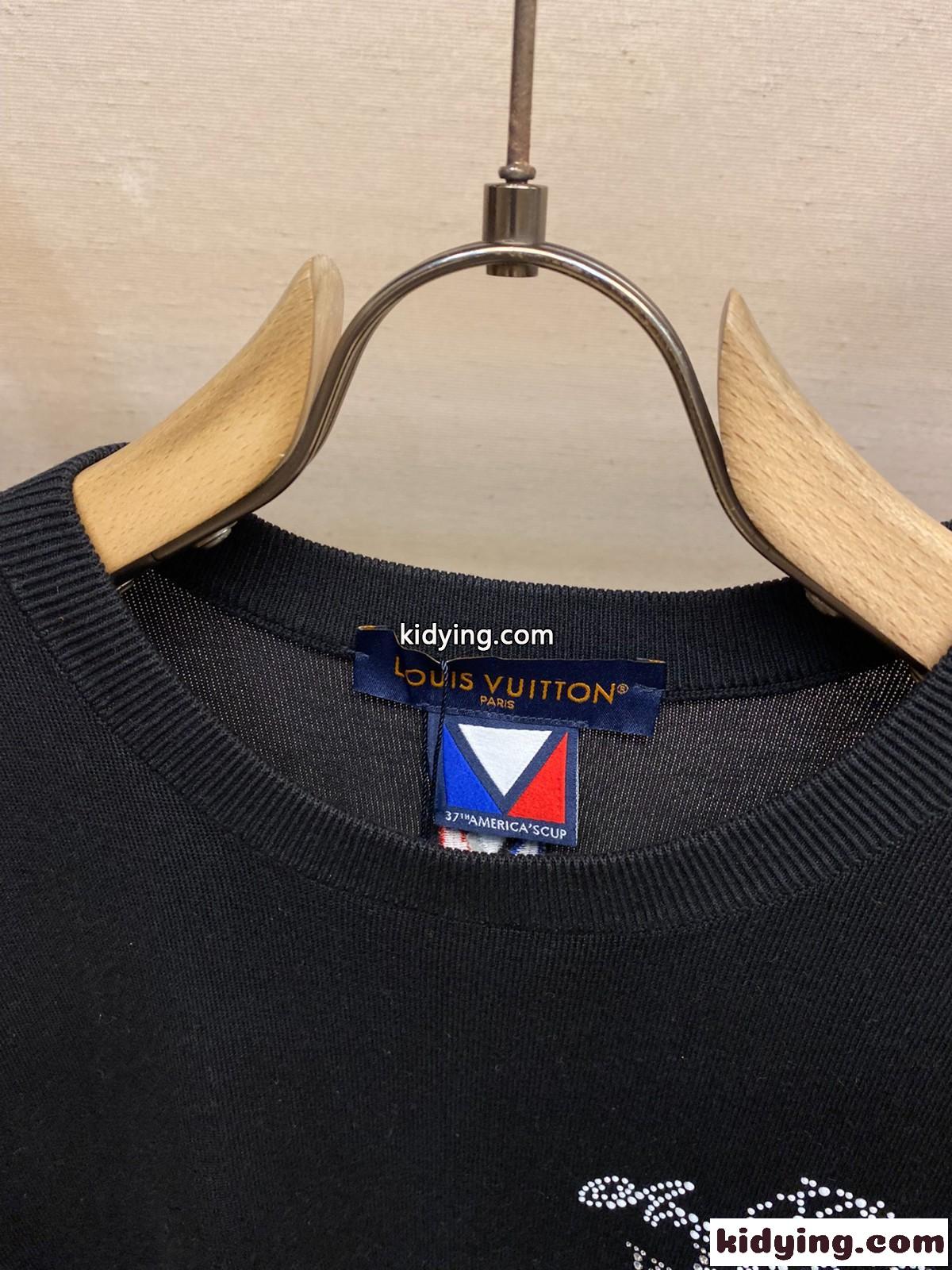 ルイヴィトン Tシャツ コピー エンベリッシュドショートスリーブコットンクルーネック-2