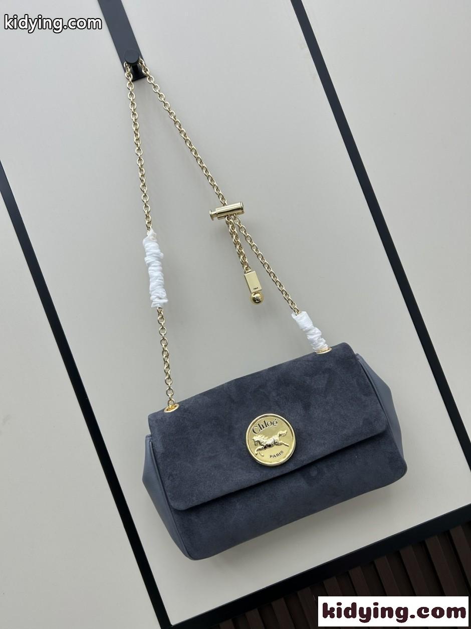 カジュアル おしゃれ スエードChloé Heritage ショルダーバッグ クロエ バッグ スーパーコピー グレー-2