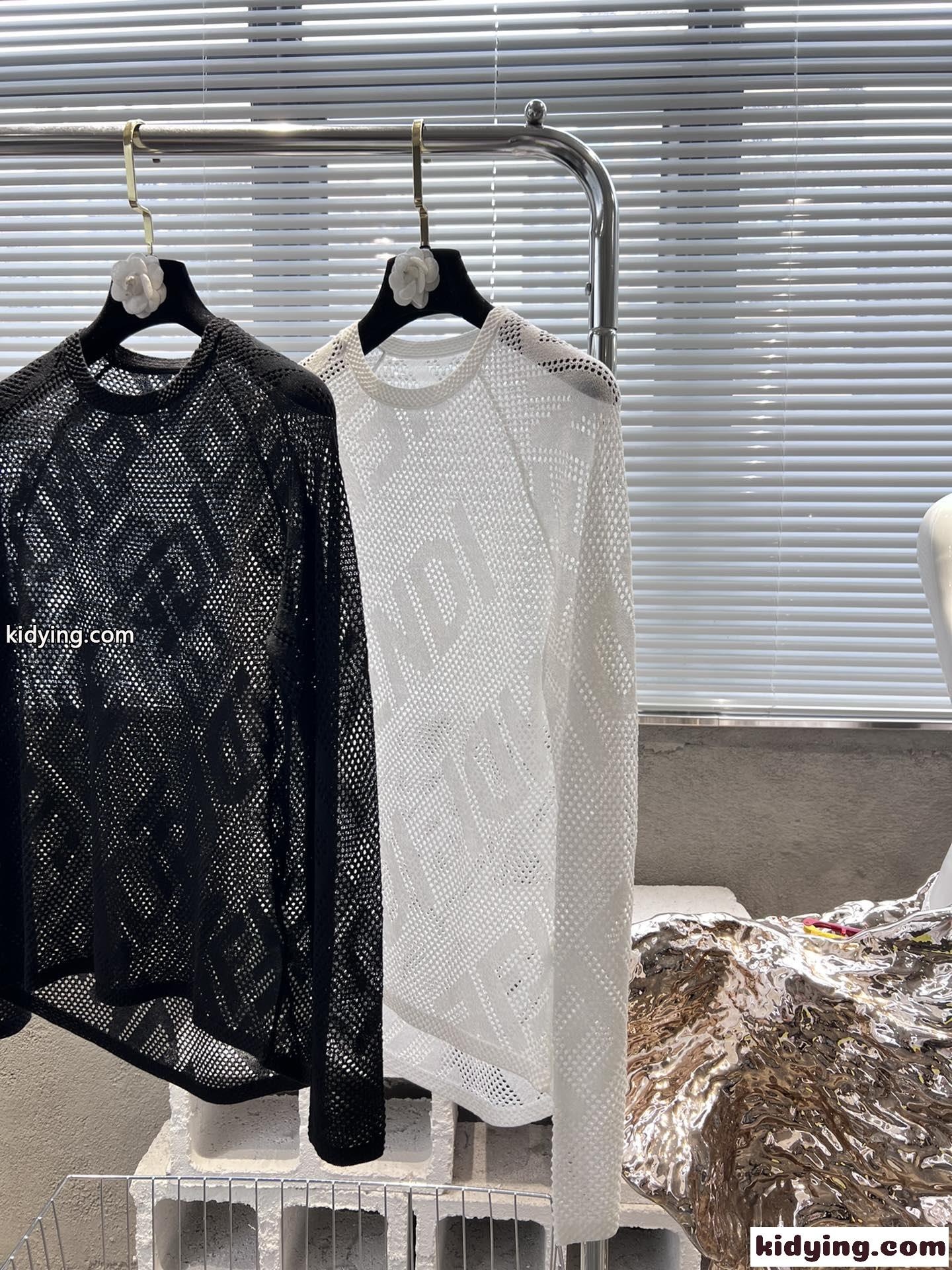 春夏 クルーネック 長袖 メッシュTシャツ フェンディ Tシャツ コピー レディース ファッション-3