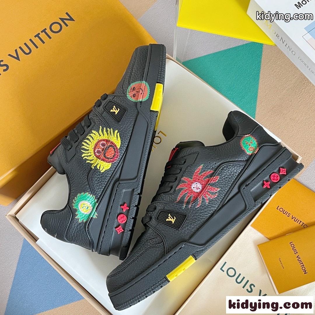 LV × YK LV トレイナー･ライン スニーカー ルイヴィトン スニーカー コピー 人気 ブラック-2