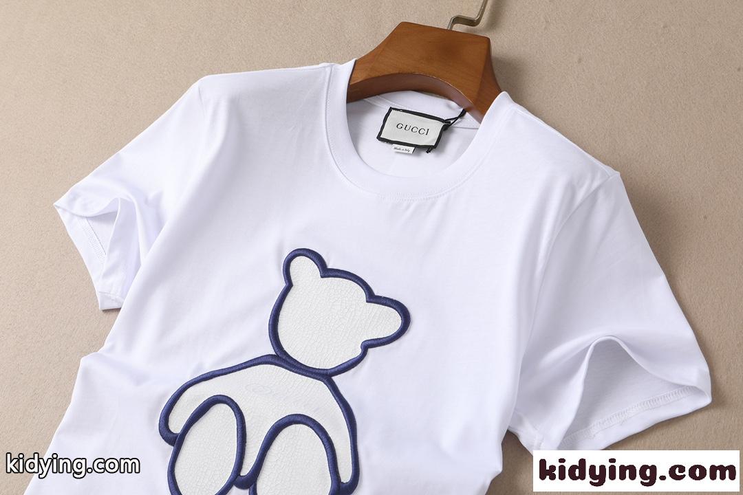 2022春夏新作 グッチ 半袖Ｔシャツ コピー ホワイト ブラック ラウンドネック プリント 可愛い-3