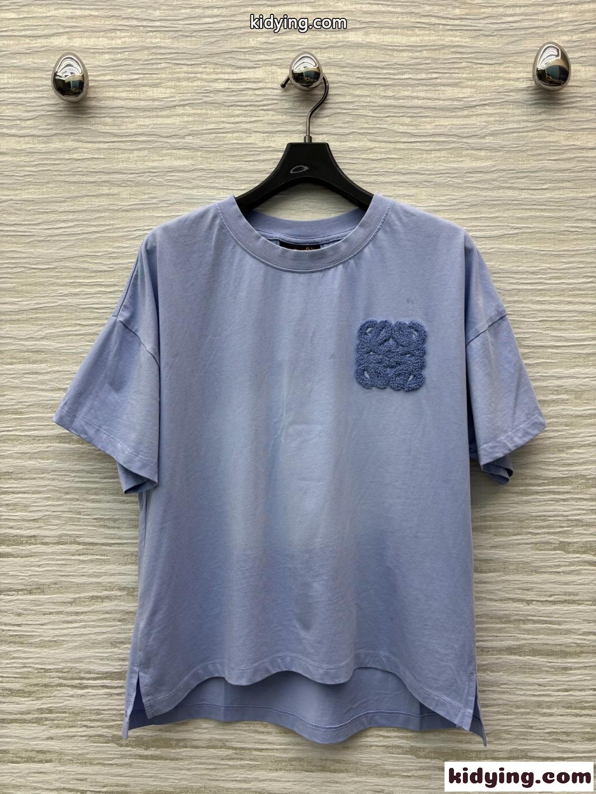アナグラム コットン 半袖Tシャツ ロエベ Tシャツ コピー パープル-1