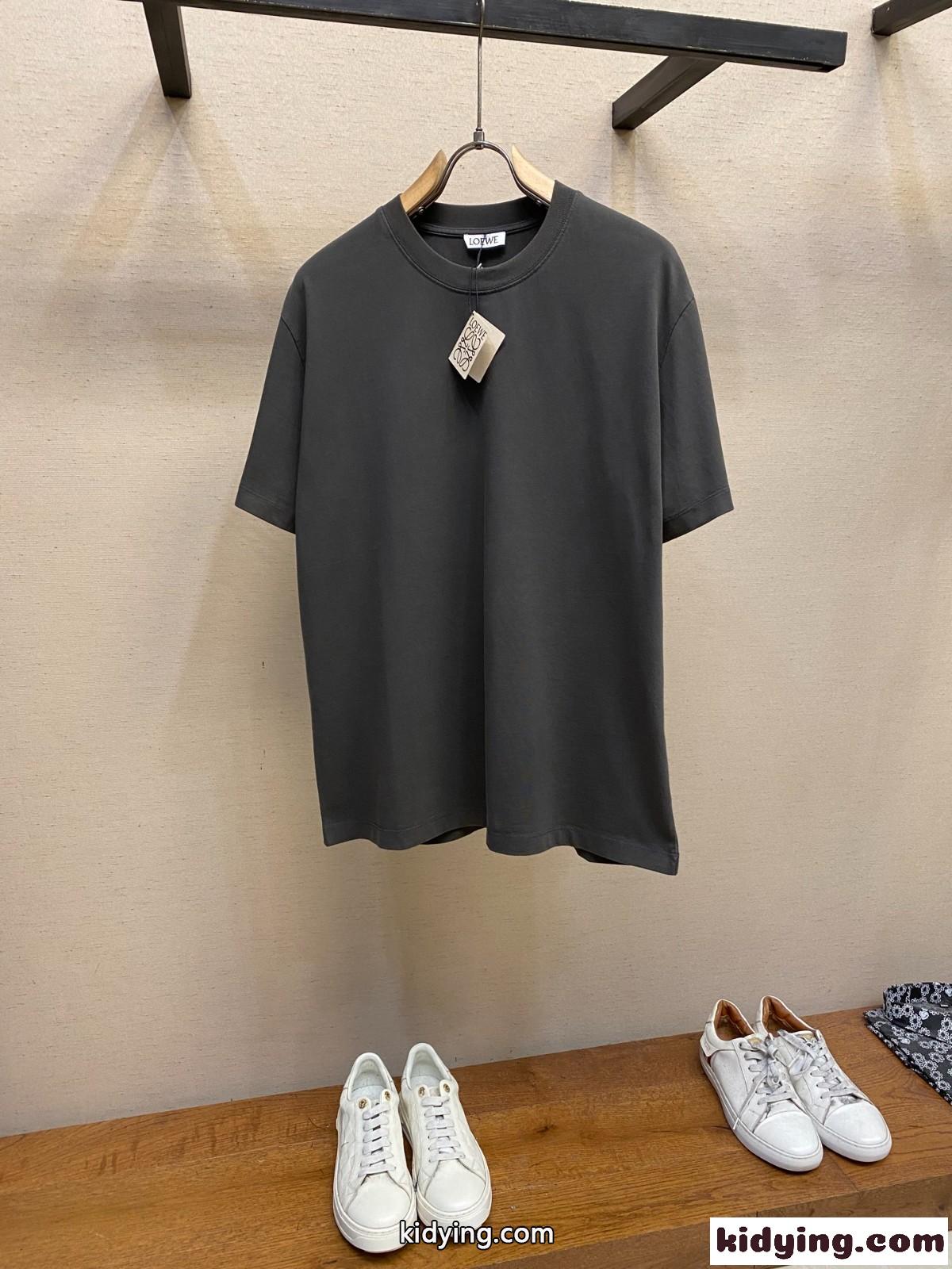 カジュアル ルーズフィット Tシャツ ロエベ Tシャツ コピー 半袖 トップス グレー-2