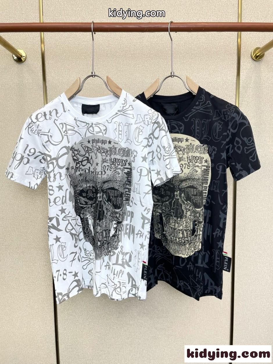 ストリート スカル 総柄 半袖Tシャツ フィリッププレイン Tシャツ 偽物-2