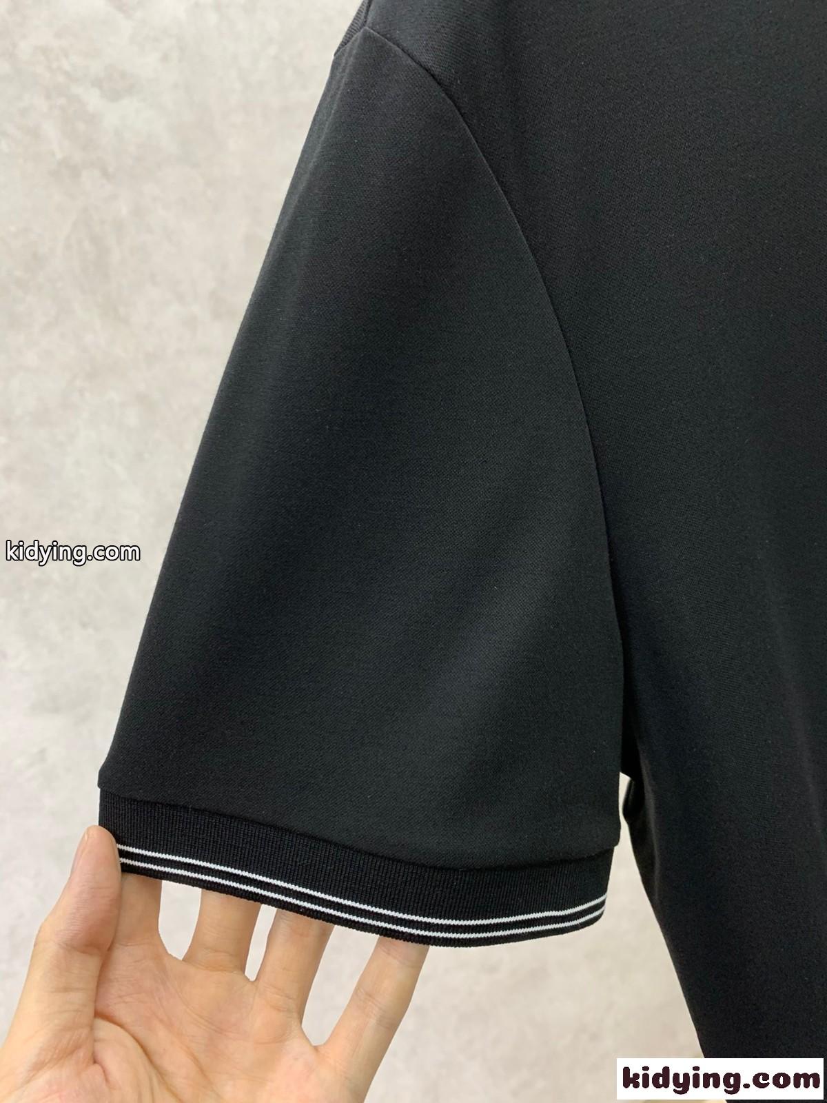 洗練された ビジネス 半袖 ポロシャツ エルメネジルド・ゼニア Tシャツ コピー ブラック-3