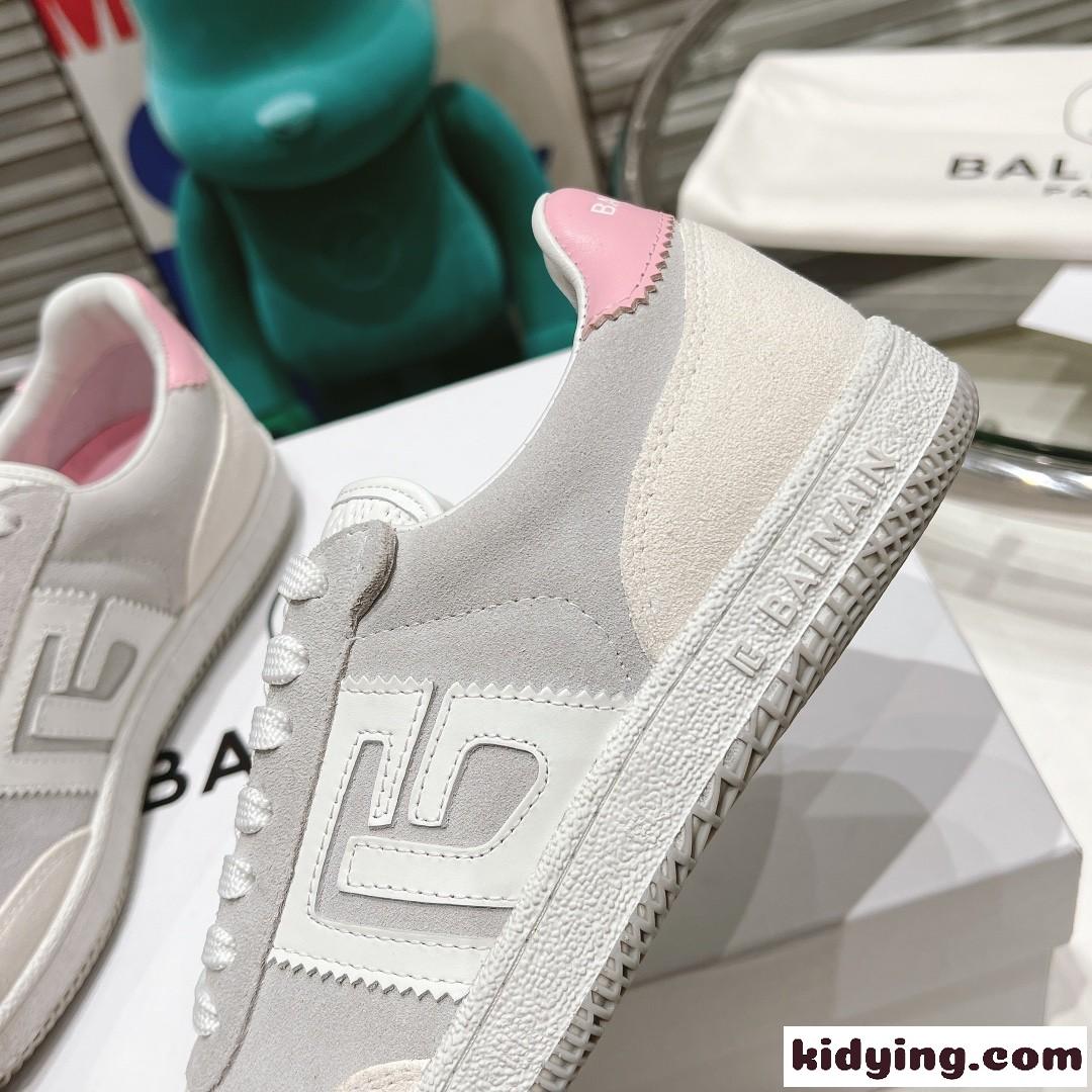 バルマン スニーカー スーパーコピー Balmain Swan レザー＆スエード スニーカー-3