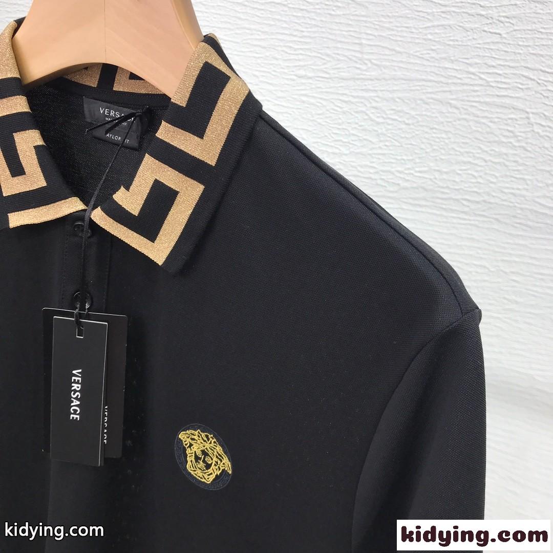 メドゥーサ グレカ 半袖 ポロ シャツ ヴェルサーチェ Tシャツ コピー メンズ-2