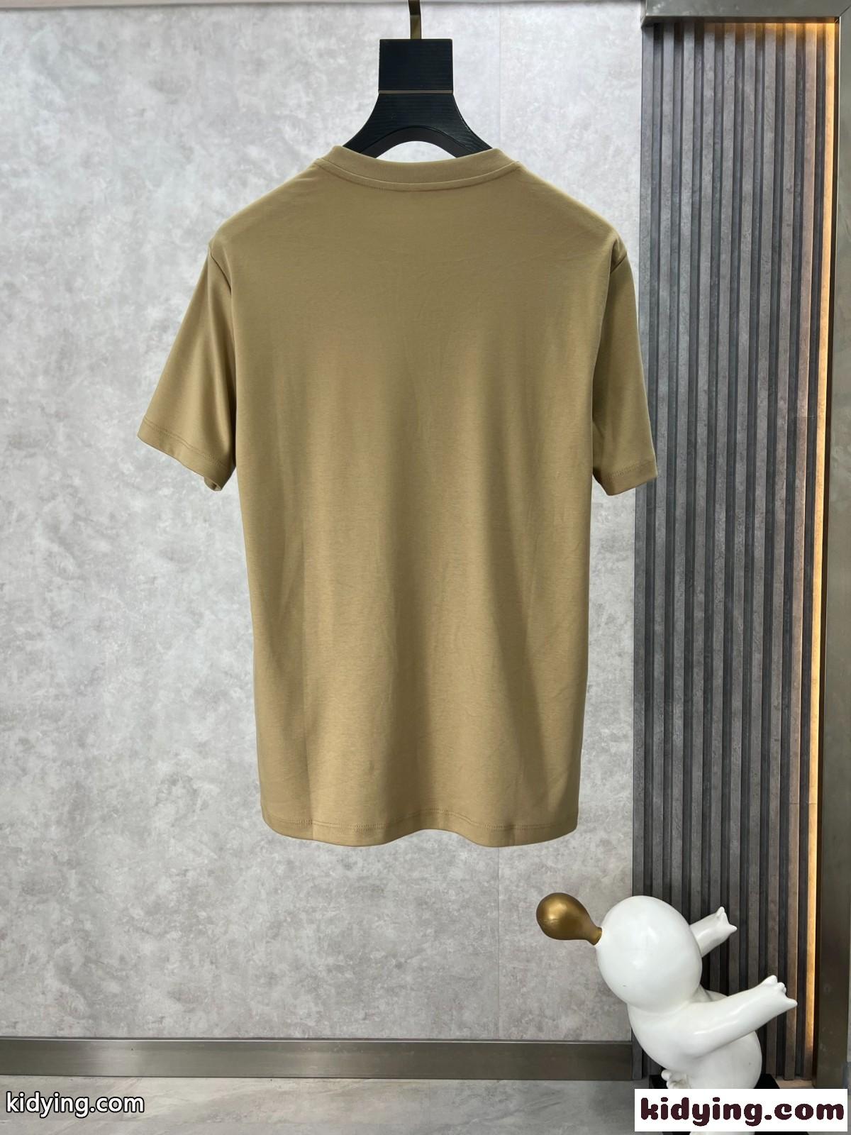 定番 カジュアル エルメス Tシャツ コピー クルーネック 半袖Tシャツ カーキ-0