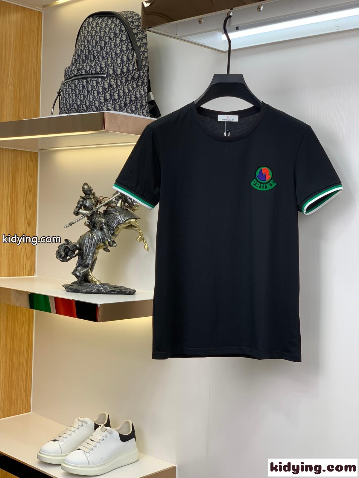 3色あり 春夏 薄手 クルーネック モンクレール tシャツ コピー 半袖 ストレッチ 柔らかい 着心地いい-5