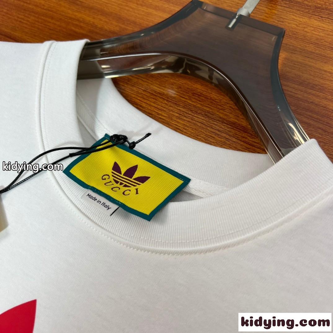 ADIDAS X GUCCI コットンTシャツ グッチ Tシャツ コピー 半袖 男女兼用-3