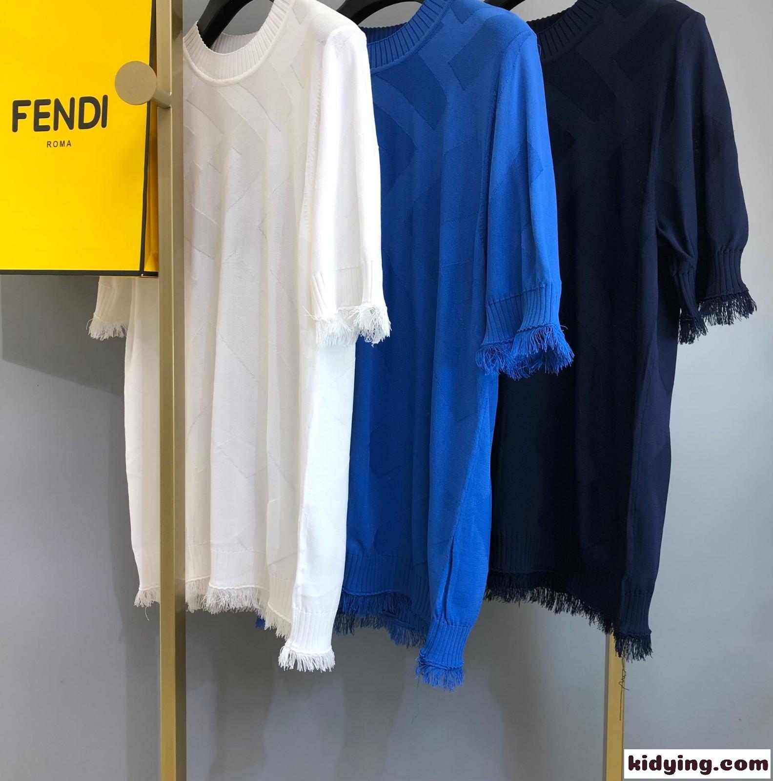 春夏 ファッション クルーネック フェンディ セーター コピー メンズ 半袖 トップス-2