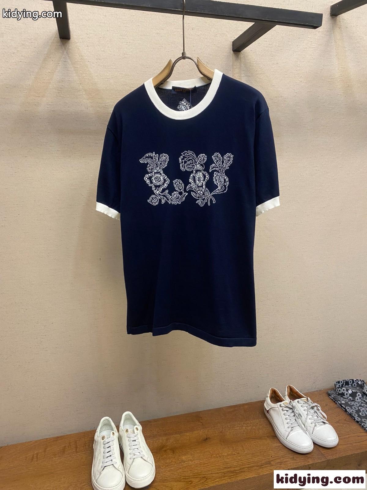 ルイ・ヴィトン Tシャツ コピー グラフィックインターシャショートスリーブコットンクルーネック-1