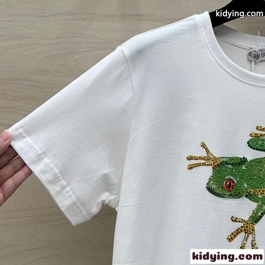 バーバリー 半袖Tシャツ コピー フロッグ コットンTシャツ クルーネック-0