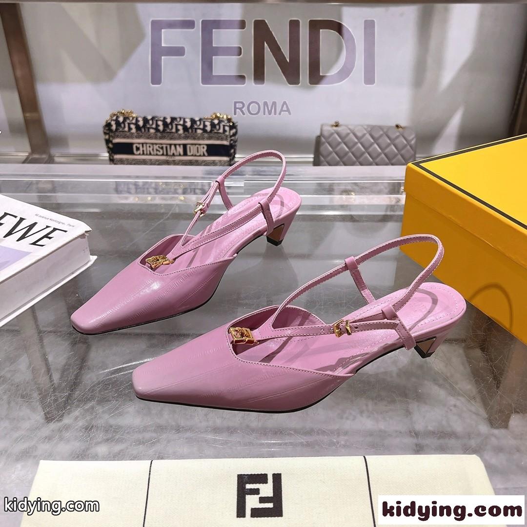 大人 カジュアル フェンディ フォールド スリングバックシューズ スーパーコピー ピンク-0