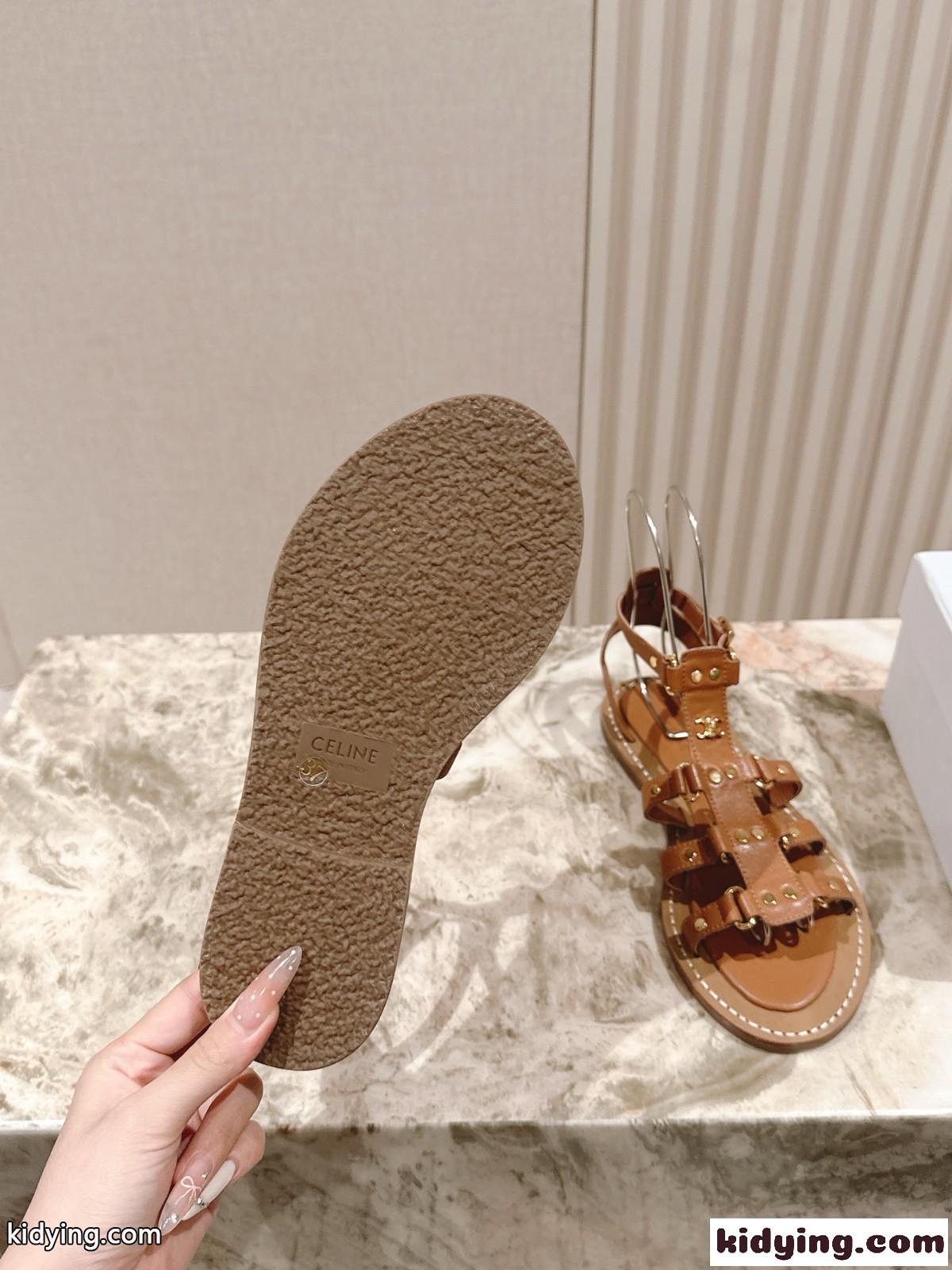CELINE リンピア グラディエーター サンダル セリーヌ スーパーコピー ブラウン-4