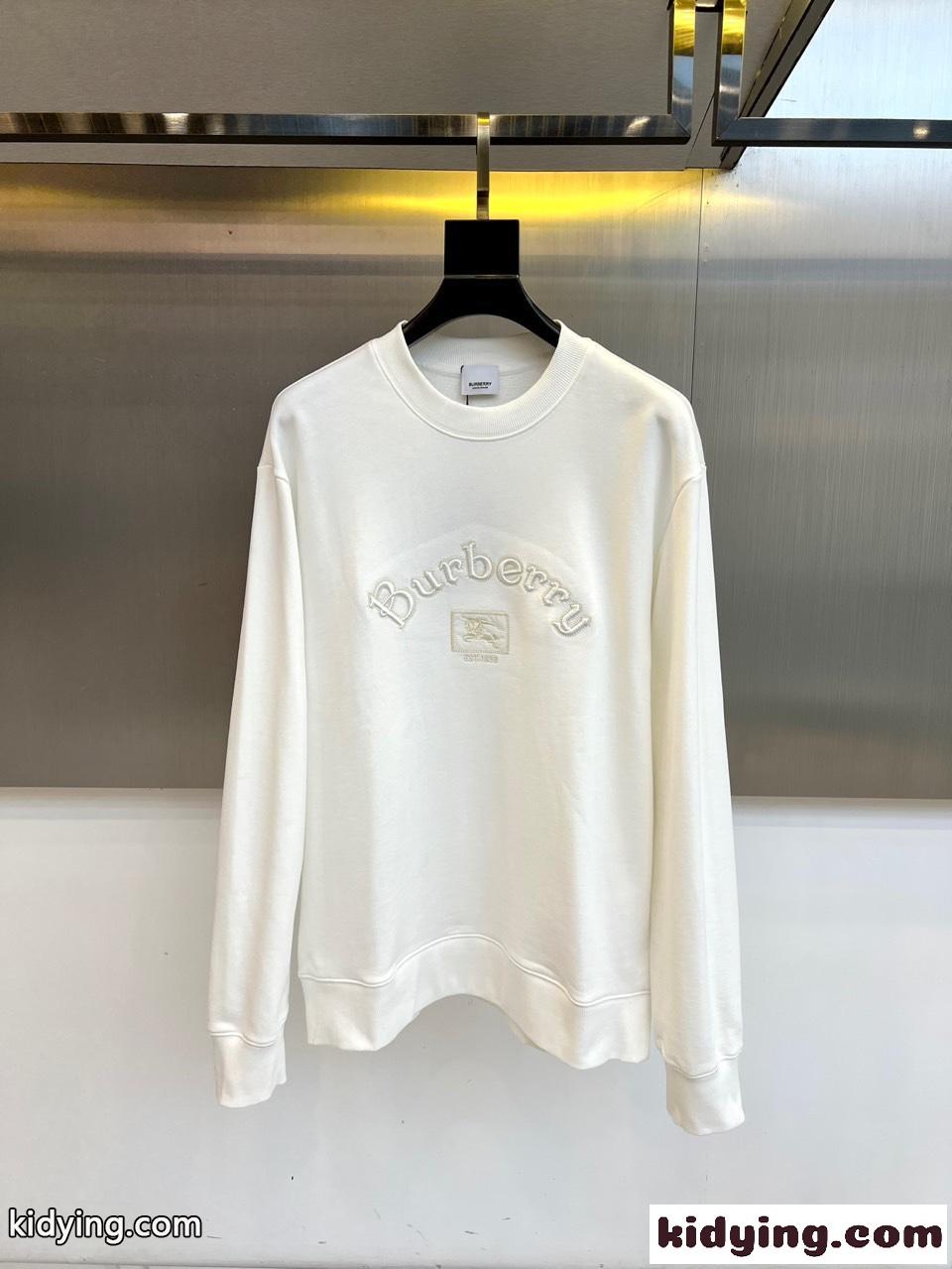 カジュアル 定番 ゴシックロゴ スウェットシャツ バーバリー Tシャツ 偽物 ホワイト-0
