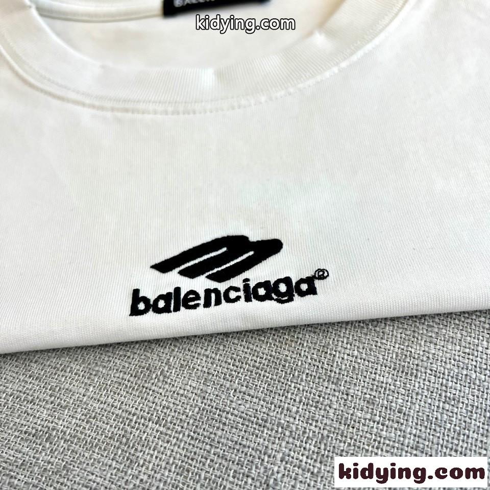 カジュアル 合わせやすい 刺繍入り 長袖Tシャツ バレンシアガ Tシャツ コピー ホワイト-2