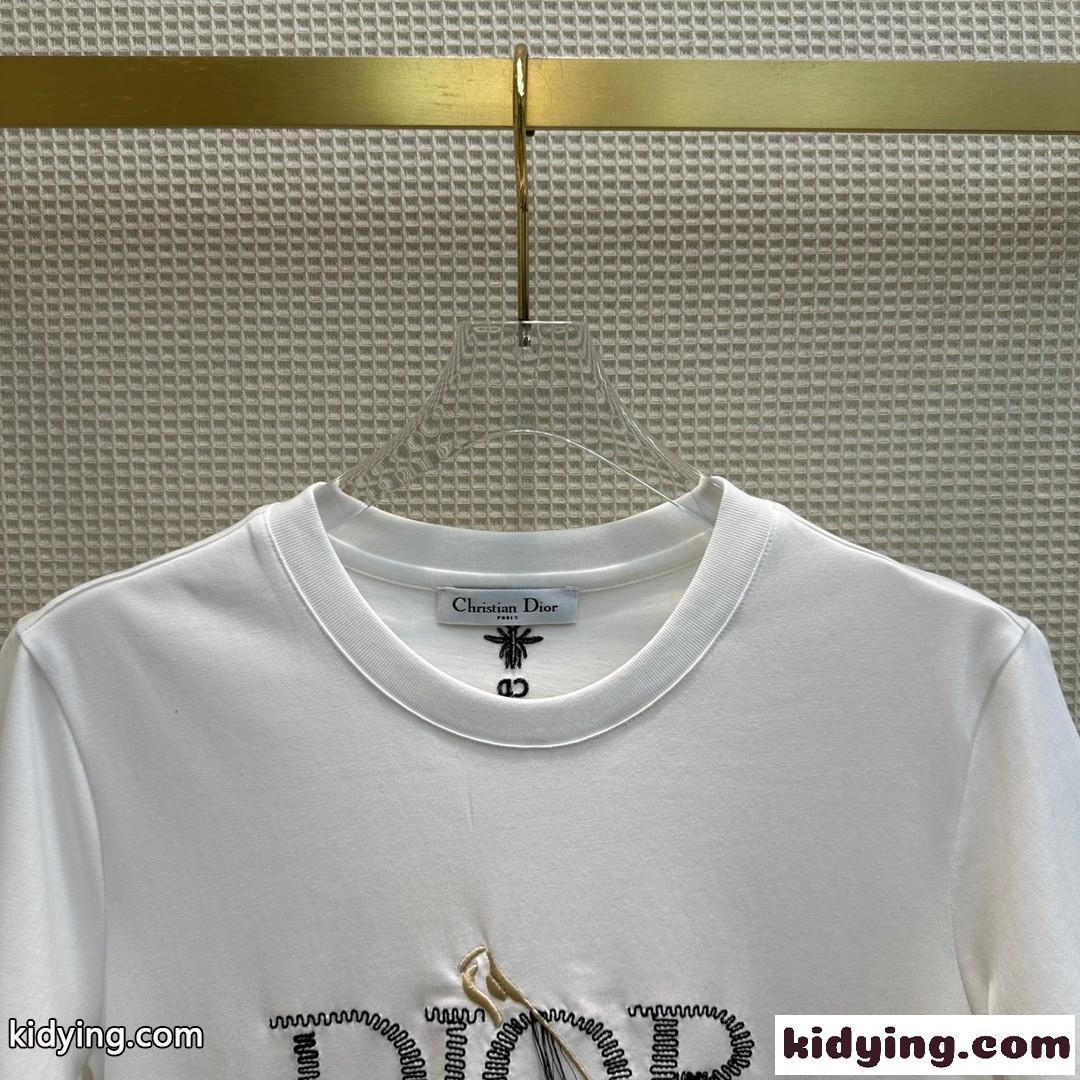シンプル ロゴ クルーネック 半袖tシャツ クリスチャン・ディオール Tシャツ コピー-0