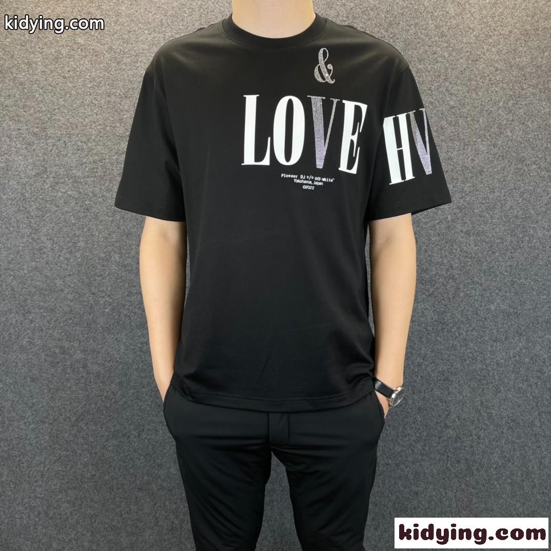 おしゃれ 定番 合わせやすい クールネック オフホワイト tシャツ メンズ コピー 半袖 カジュアル ホワイト ブラック-0