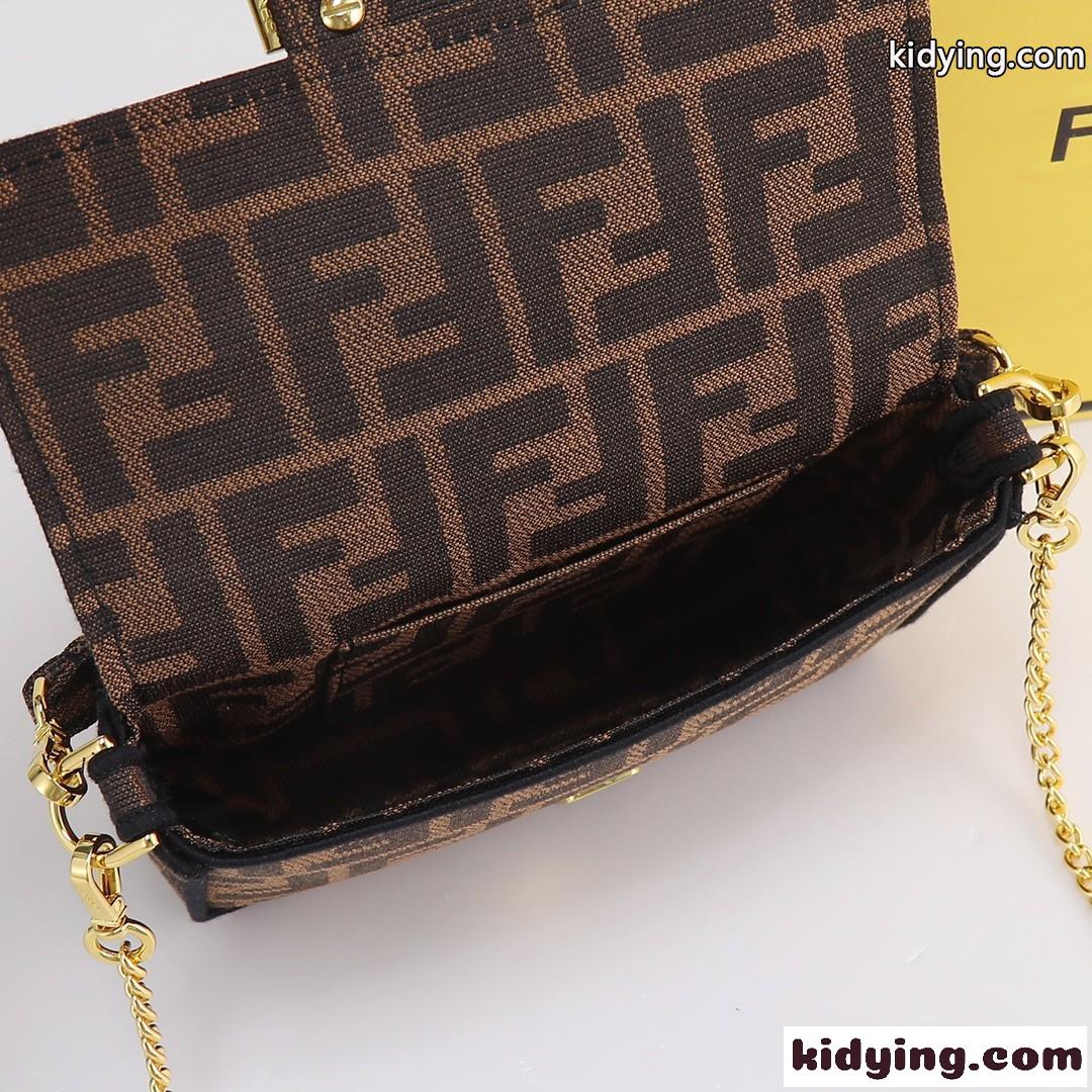 FENDI バゲット ミニ ブラウンファブリック バッグ スーパーコピー フェンディ バッグ 人気 コピー-3