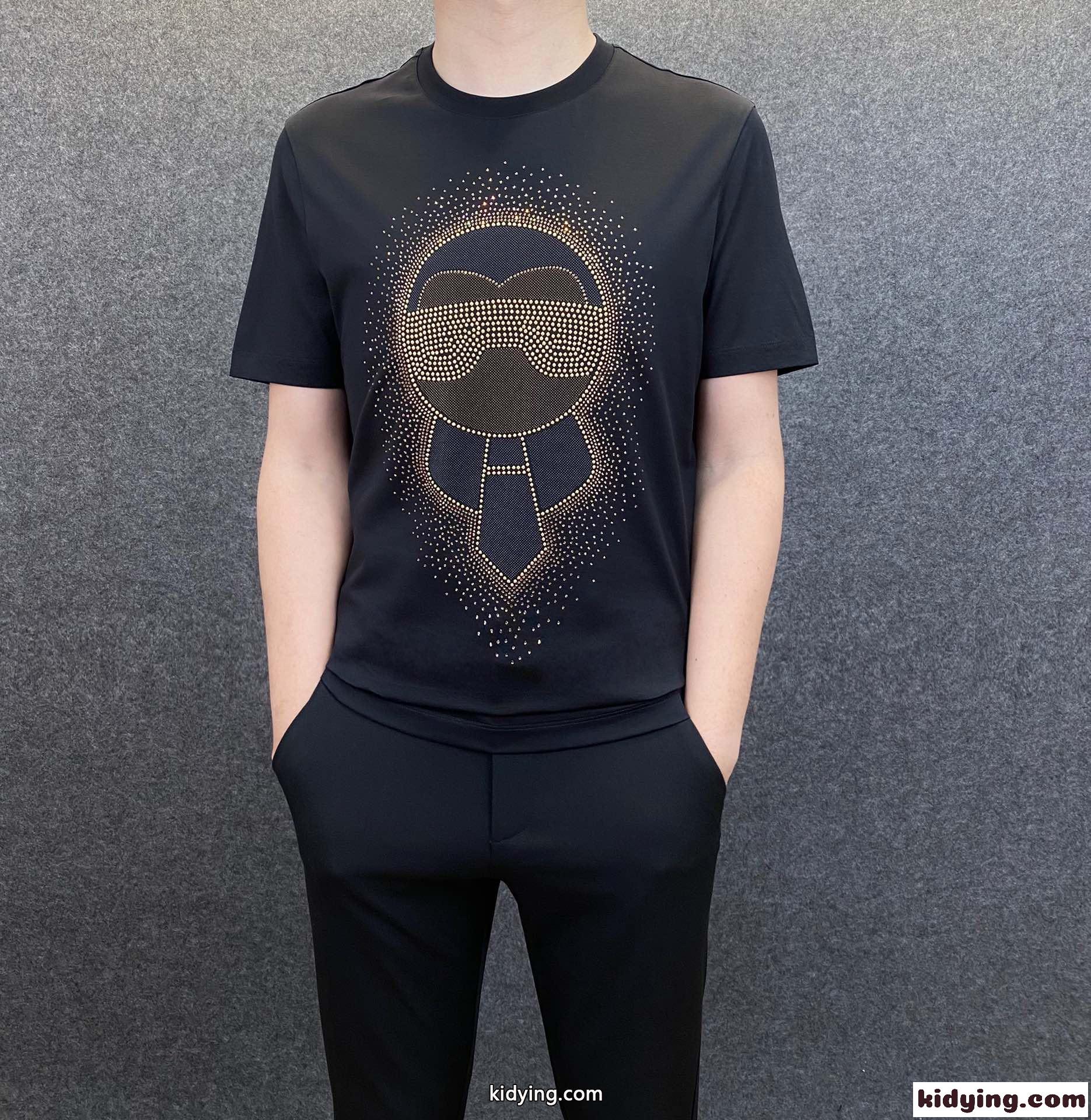 2022春夏新作 カジュアル シンプル 着心地いい フェンディ 半袖tシャツ コピー 柔らかい ホワイト ブラック ブルー-0
