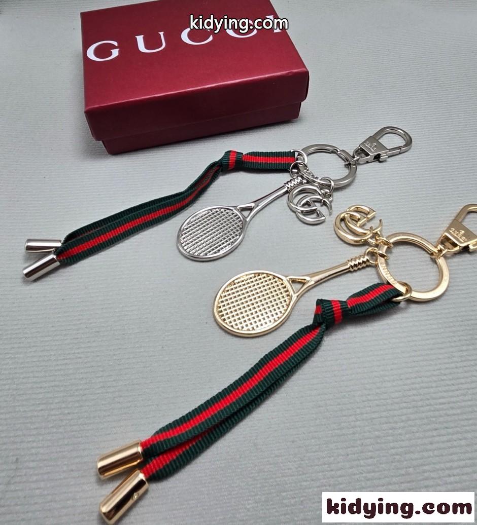 テニスラケット グッチ キーホルダー 偽物 キーリング バッグチャーム-1