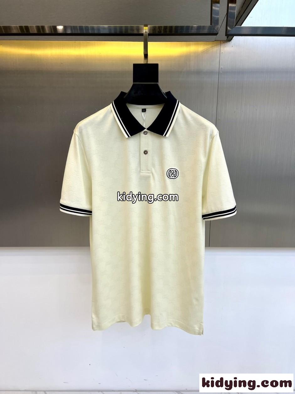 カジュアル 洗練された グッチ Tシャツ 偽物 半袖ポロシャツ ベージュ-0