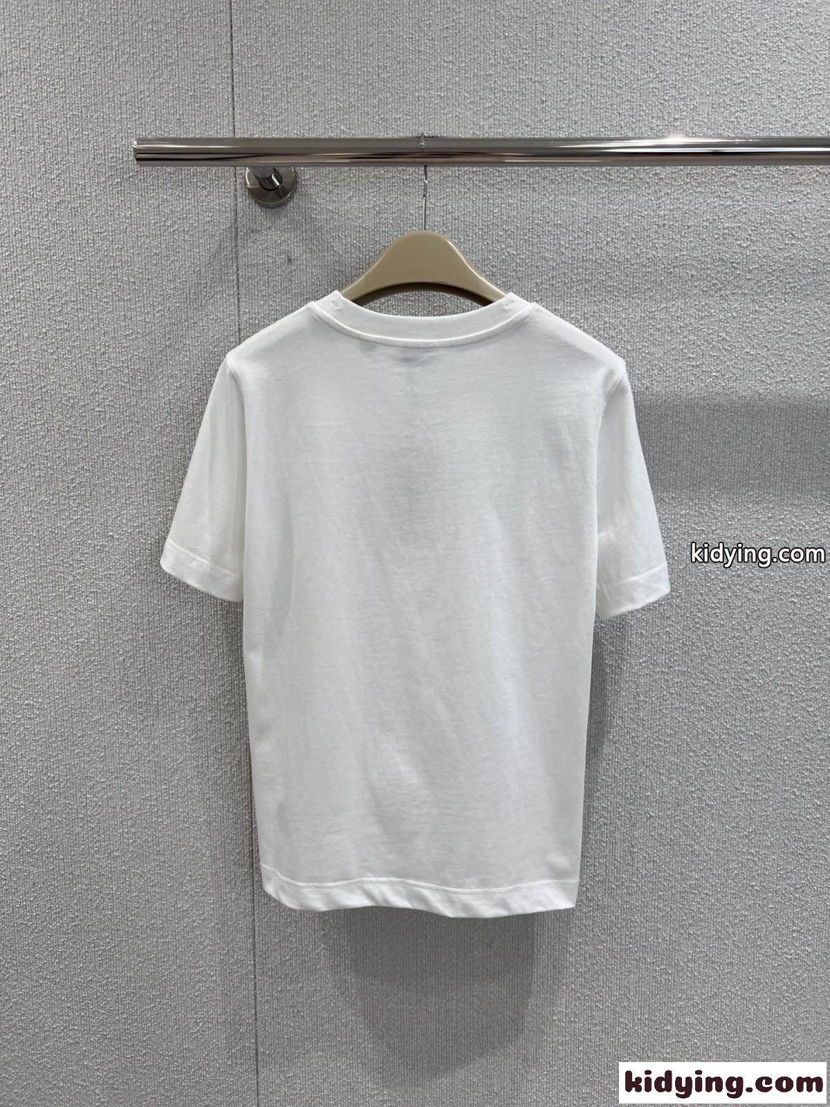EKD チェック コットンTシャツ バーバリー Tシャツ コピー クルーネック ホワイト-2