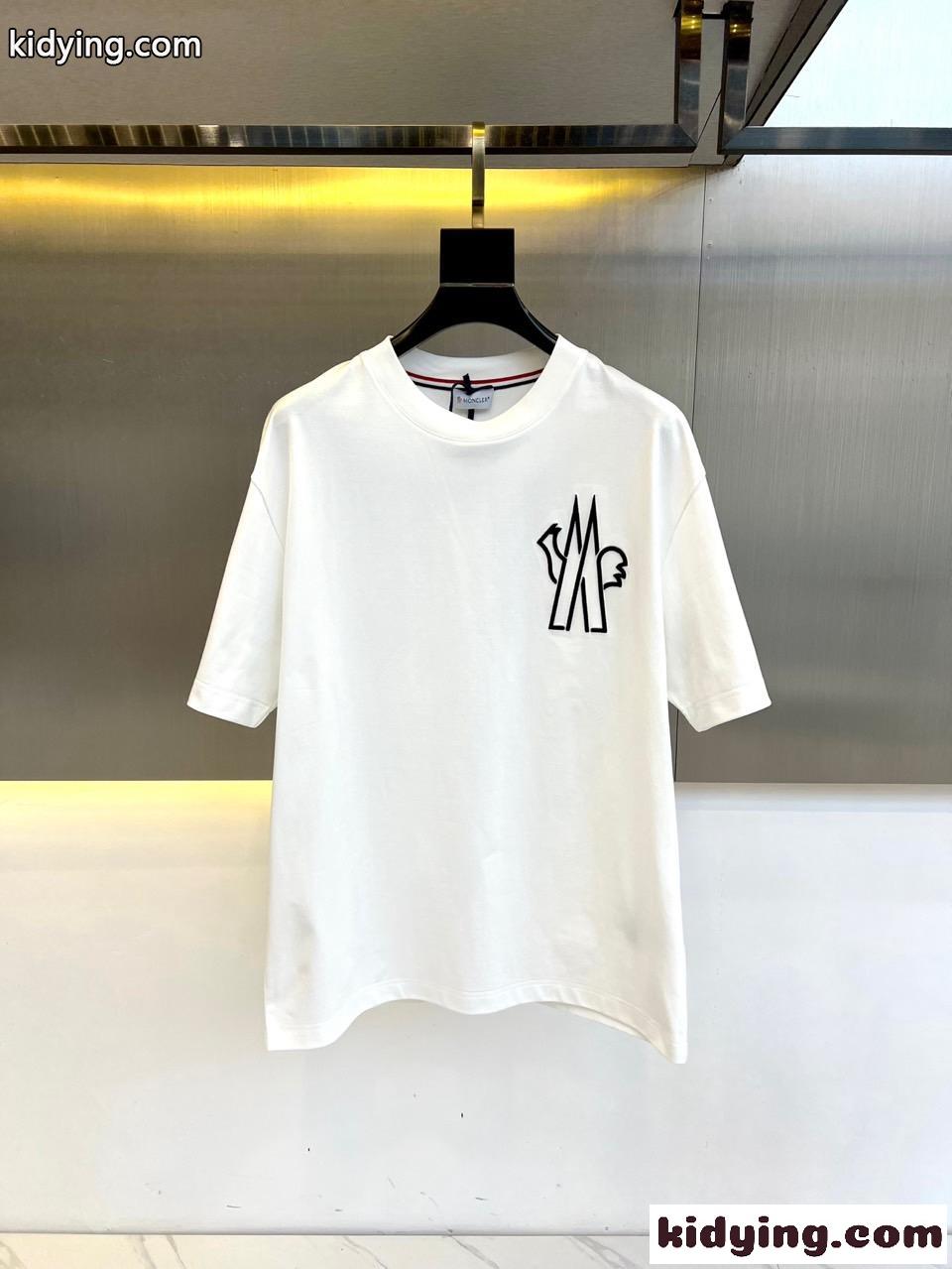 シンプル クルーネック 半袖Tシャツ モンクレール Tシャツ コピー ホワイト-0