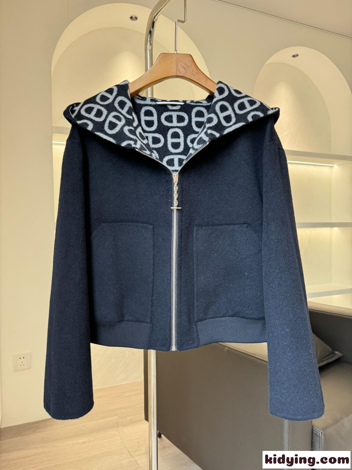 カシミヤ フーデッドジャケット エルメス ジャケット スーパーコピー-1