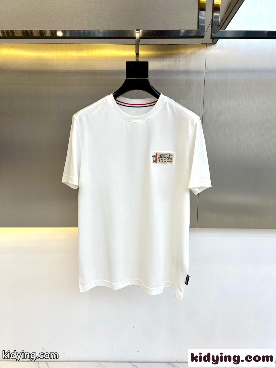 シンプル カジュアル クルーネック 半袖Tシャツ モンクレール Tシャツ コピー ホワイト-0
