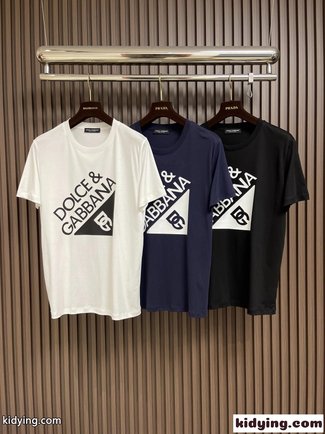 カジュアル おしゃれ ロゴプリント ドルチェ&ガッバーナ Tシャツ 偽物 コットン-0